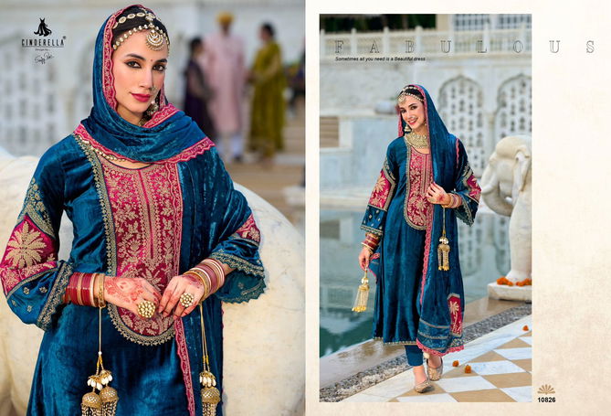 Noor E Shama By Cindrella Winter Wear Viscose Velvet Salwar Suits Wholesale Online